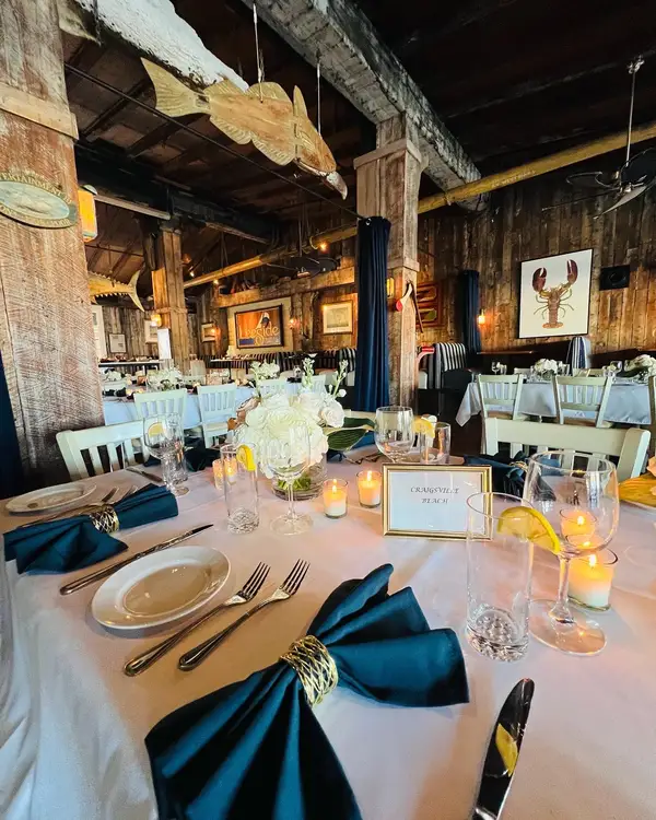 Dining room set for an event
